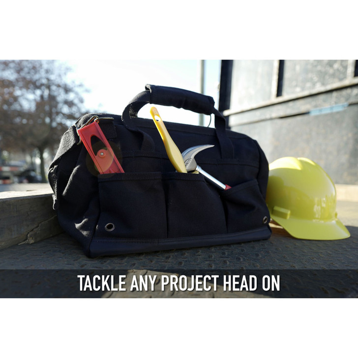 Renovator Tool Bag – 26 Tool Pocket Organizer – Heavy-Duty Canvas