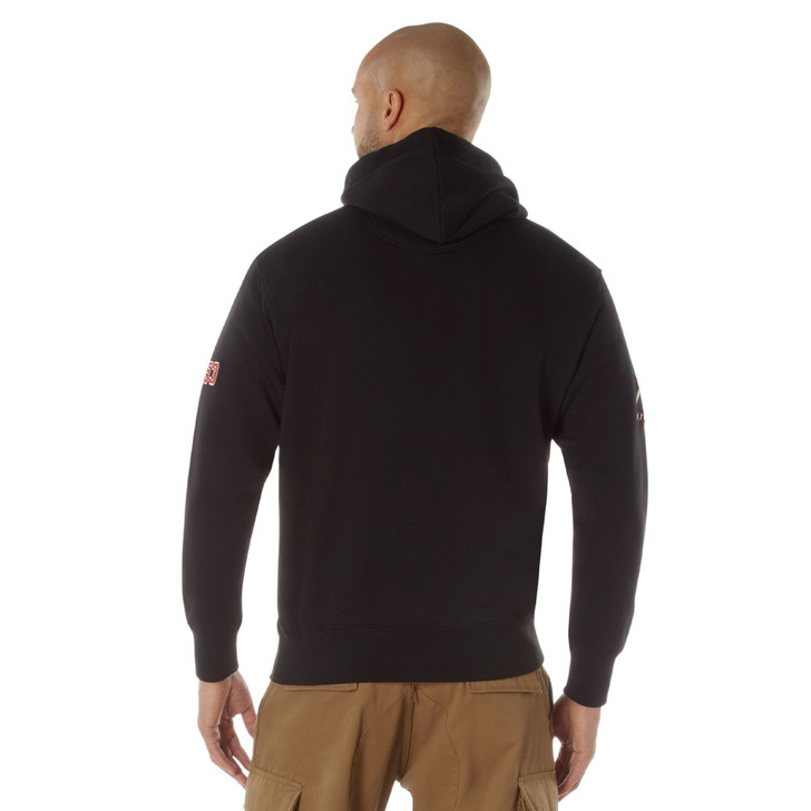 Black - Rothco 1953 Embroidered Every Day Hoodie – Pullover Hooded Sweatshirt with Graphics and Logo Sleeve