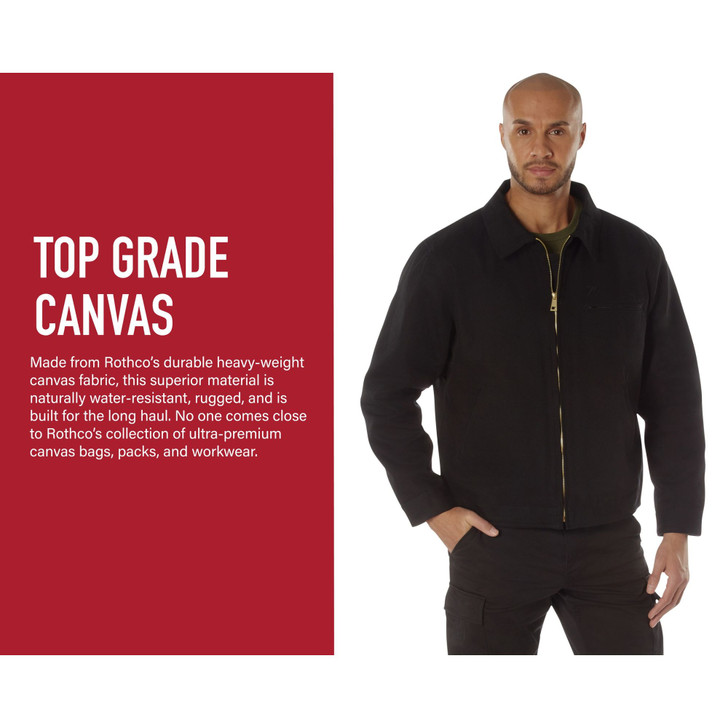 Men's Heavyweight Canvas Work Jacket Water Resistant Workwear Jacket with Lining