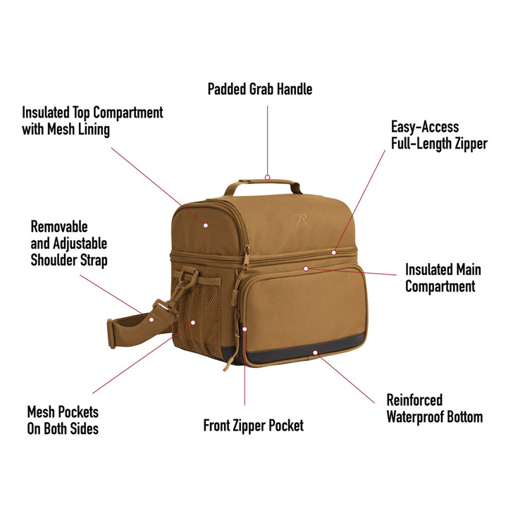Insulated Lunch Cooler – Waterproof Dual Compartment Reusable Lunch Box