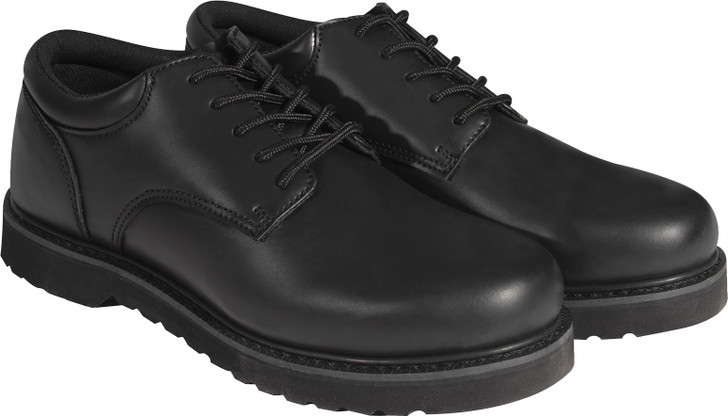 Black Uniform Oxford Shoes Work Sole Military Police Duty Dress Shoes Goodyear Welt
