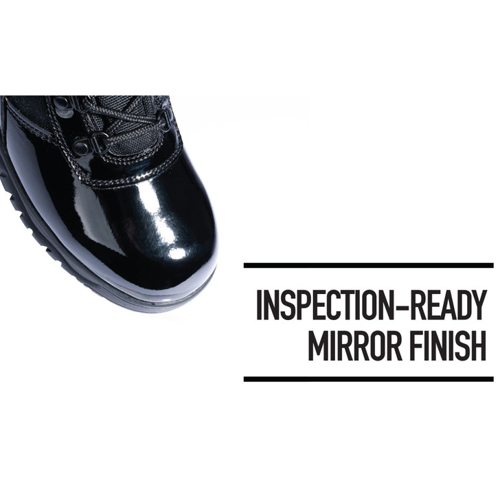 Forced Entry High-Gloss Tactical Slip-Resistant Boots with Side Zipper - 8 Inch