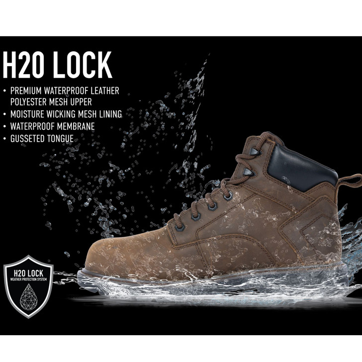 Men's Waterproof Tradesman 6 Inch Work Boots – Lightweight Shoes with Fatigue Defense System