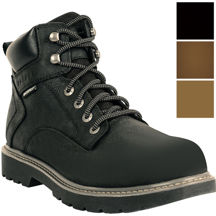 Men's Waterproof Tradesman 6 Inch Work Boots – Lightweight Shoes with Fatigue Defense System