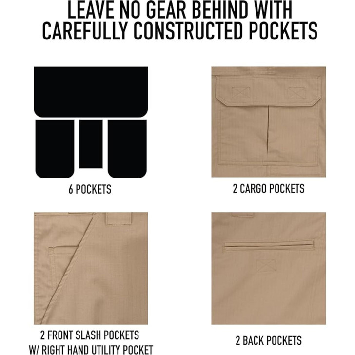 Tactical Deployment Cargo Pants – Rip-Stop Zipper Fly 6 Pocket Water-Resistant Work Duty Trousers