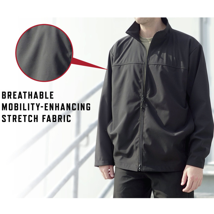 Black Covert Ops Concealed Carry Soft Shell Jacket - Water-Resistant CCW Jacket