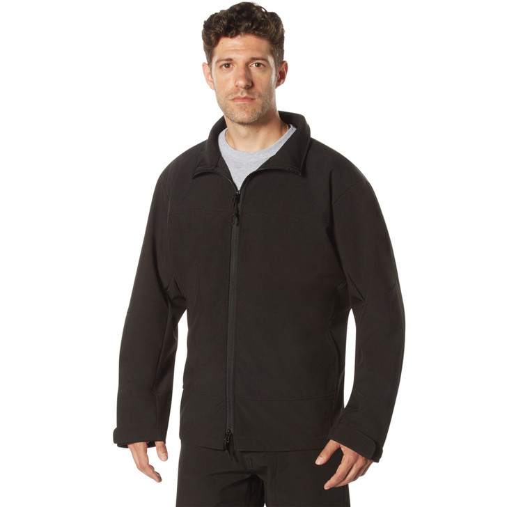 Black Covert Ops Concealed Carry Soft Shell Jacket - Water-Resistant CCW Jacket