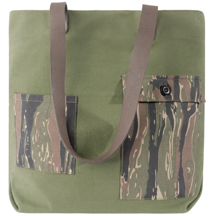 Two Tone Tiger Stripe Camo Canvas Tote Bag Multifunctional Utility 23L Carry Bag