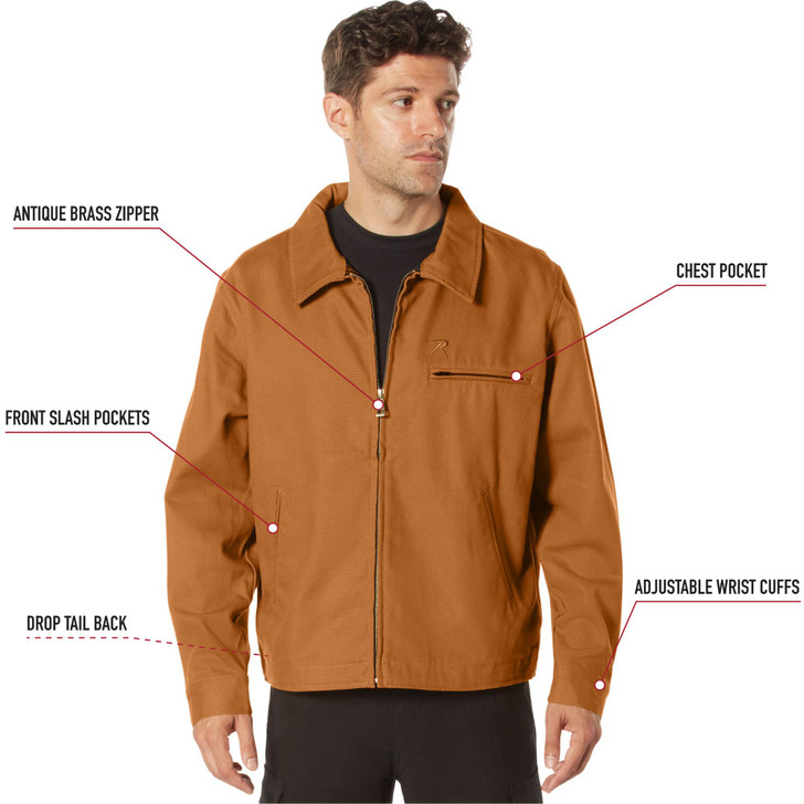 Men’s Lightweight Canvas Work Jacket – Rugged Water-Resistant Outdoor Jacket