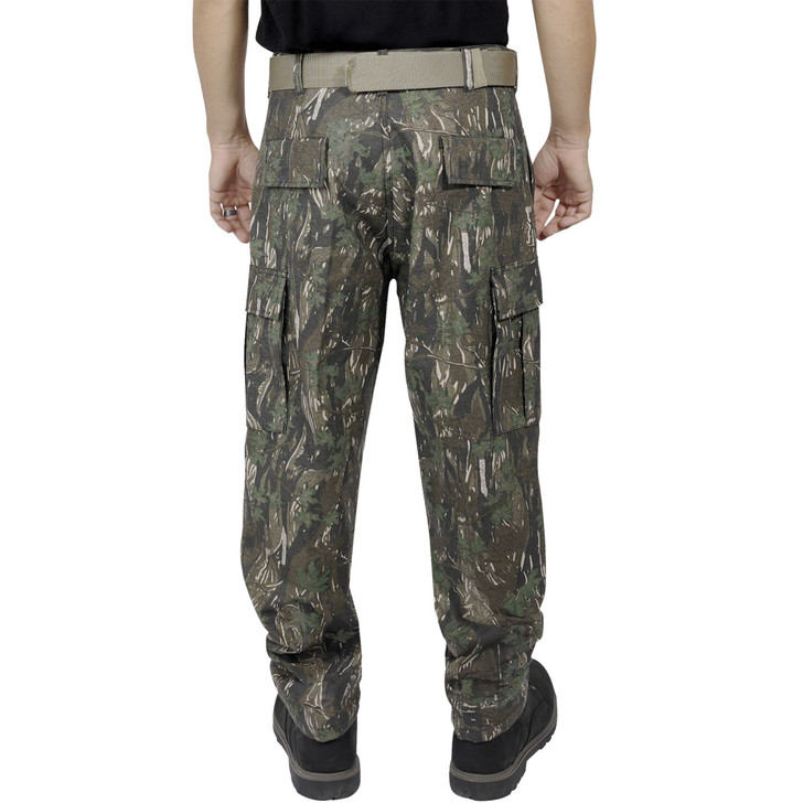 Smokey Branch Camo Denim BDU Cargo Pants, 100% Cotton Outdoors Trousers Jeans Rugged Camouflage Work Pants