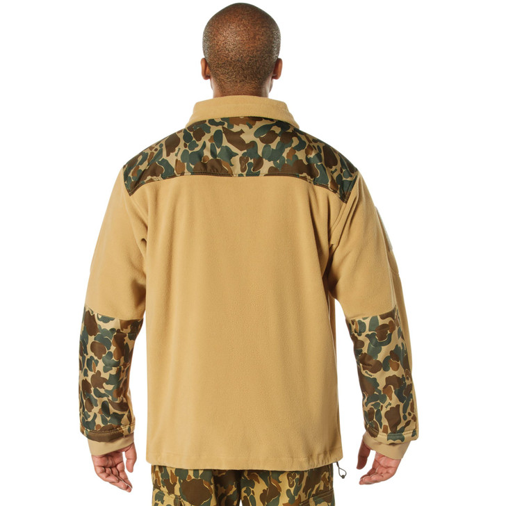 Fred Bear Camo & Coyote Brown Spec Ops Tactical Fleece Jacket Full Zip Heavyweight Outdoor Sweatshirt by Rothco x Bear Archery