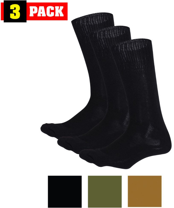 Genuine GI Military Tactical Cushion Sole US Made Wool/Nylon/Cotton Socks 3 PACK