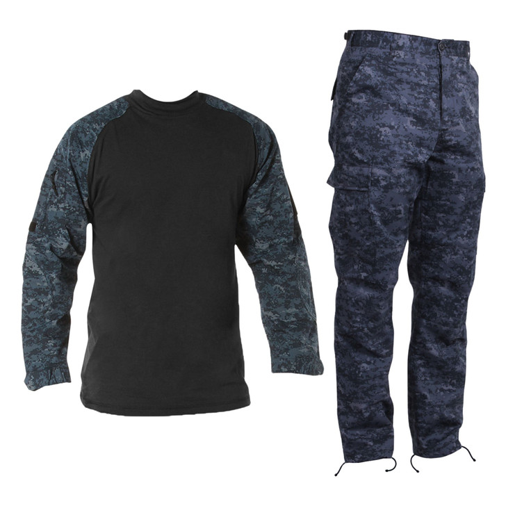 Men's Tactical Airsoft Combat Uniform Set, Military Combat Shirt & BDU Pants
