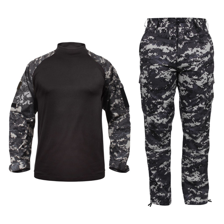 Men's Tactical Airsoft Combat Uniform Set, Military Combat Shirt & BDU Pants