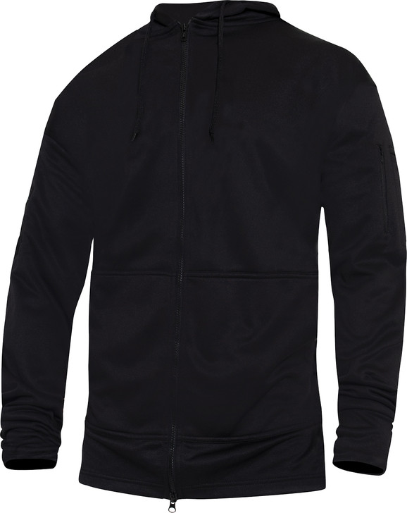 Black Concealed Carry CCW Sweatshirt Tactical Full Zip Large Pocket Hoodie
