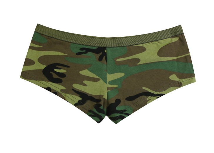 Womens Woodland Camouflage Slim Fit Booty Shorts Underwear 2 Pack