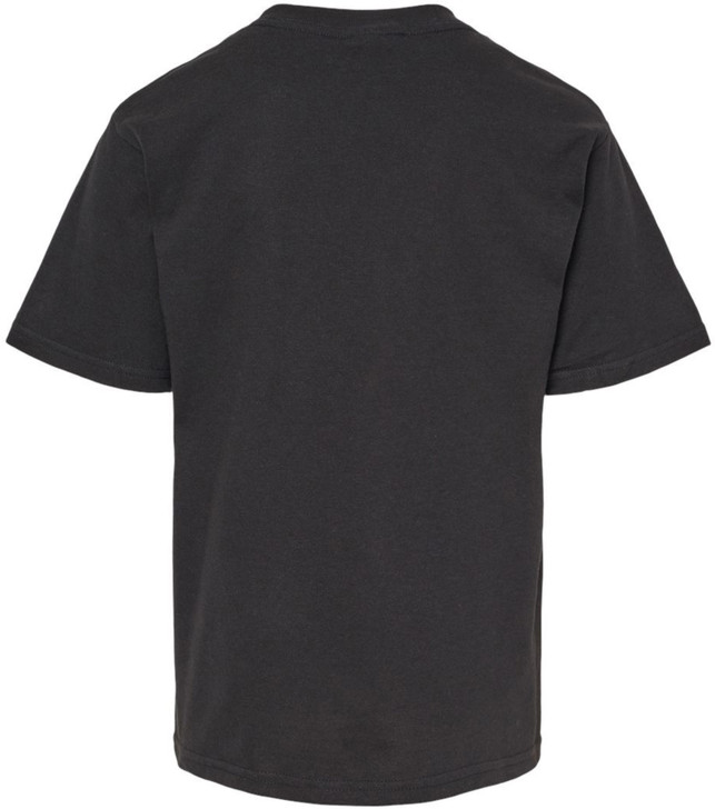 USA Distressed White Line Flag Short Sleeve Crewneck Black T-Shirt for Kids