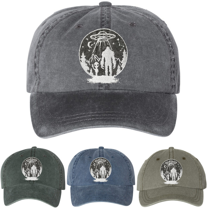 UFO Alien Big Foot Hats Embroidered Baseball Cap