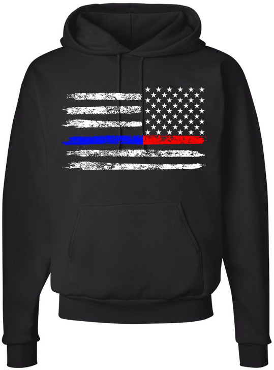 Thin Red/Blue Line REVERSE (Black)