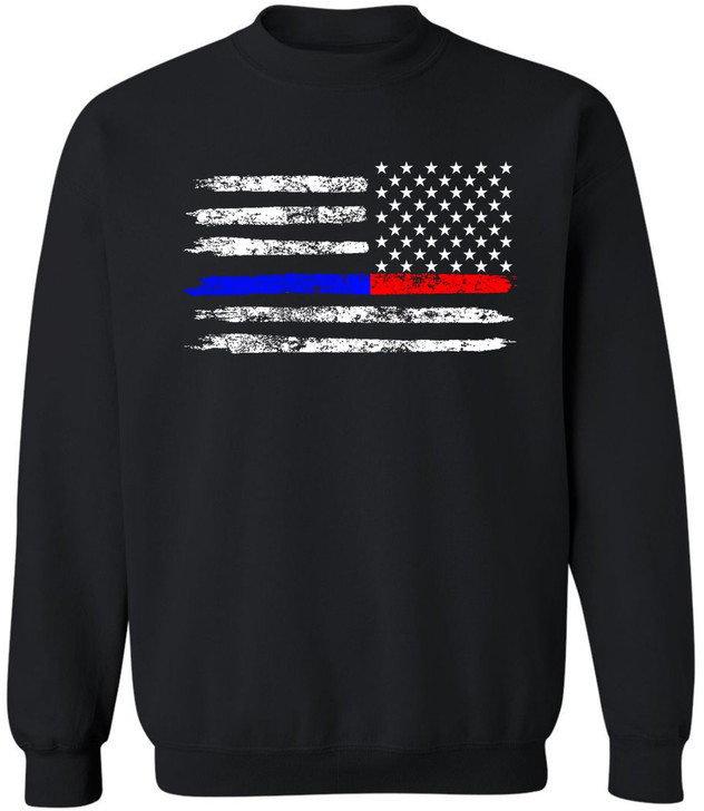 Thin Red/Blue Line REVERSE (Black)