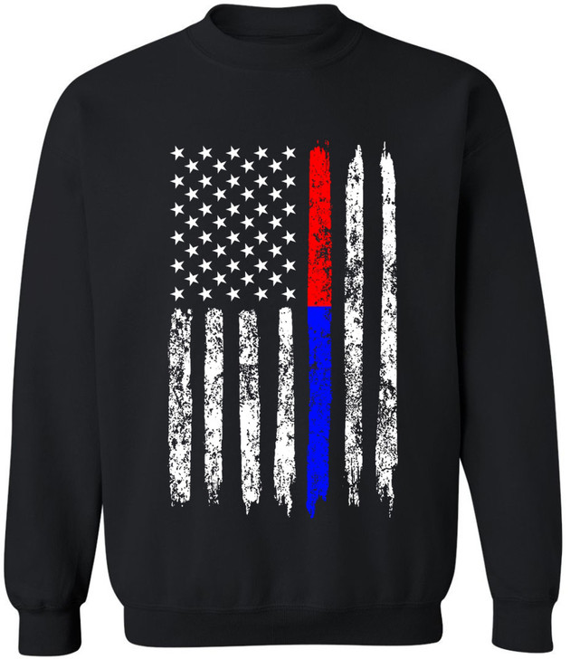 Thin Red/Blue Line REVERSE LONG (Black)