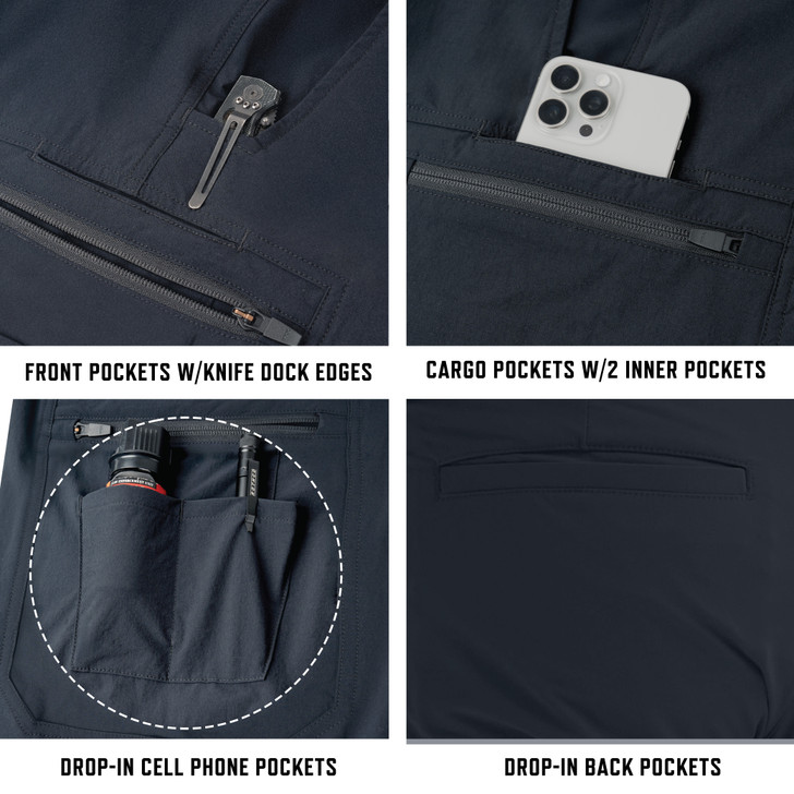 Tactical Stretch Cargo Pants Water Repellent Duty Work Field Police Security EDC