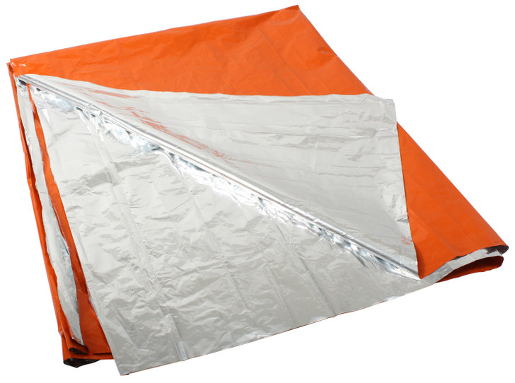 Emergency Survival Blankets Orange & Silver Reversible Lightweight Outdoor Gear 2-Pack