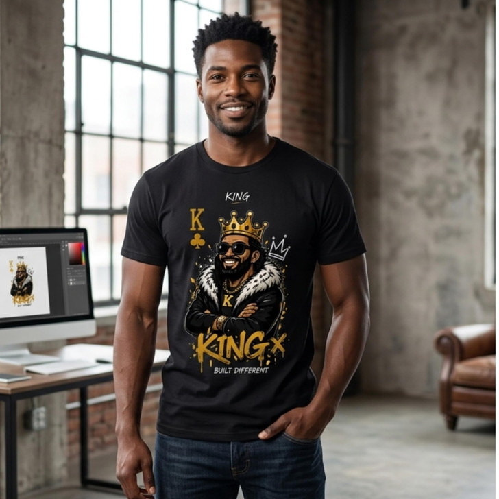 Ace King Queen Jack Printed T-Shirt Playing Card Character Streetwear 100% Cotton Crewneck Tee
