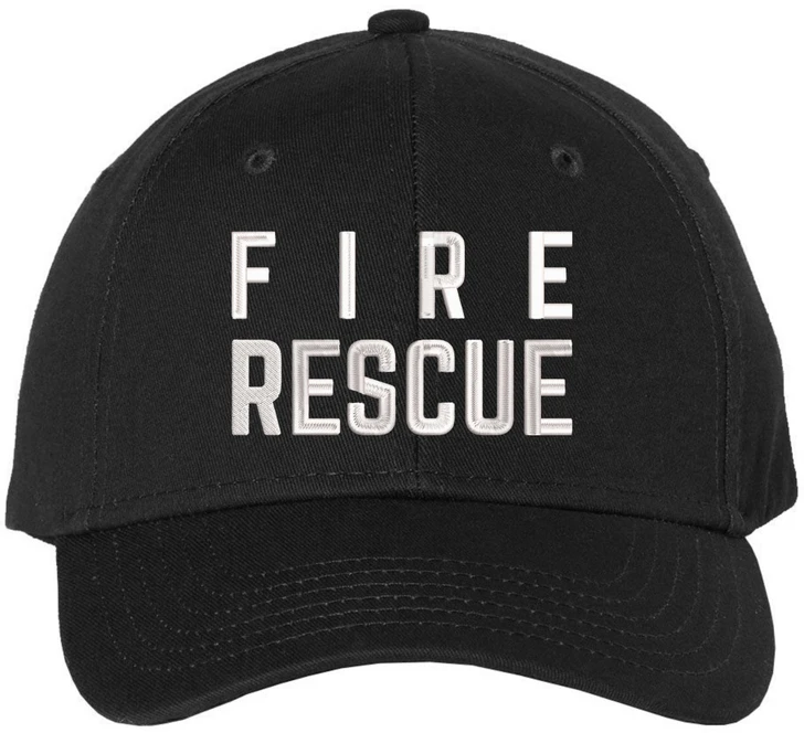 Fire Rescue Embroidered Baseball Cap | Firefighter Fire Dept. First Responder Structured Hat