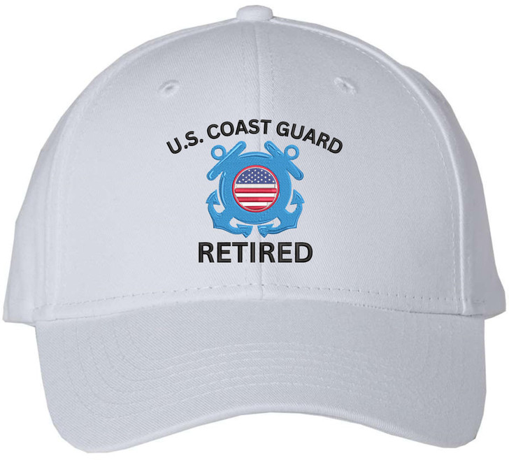 U.S. Coast Guard Retired Embroidered Baseball Cap | USA Veteran Military Nautical Service Dad Hat Unisex Gift