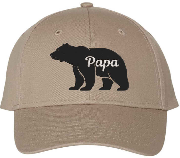 Papa Bear Embroidered Baseball Cap Casual Mid Profile Dad Hat Father’s Day Gift