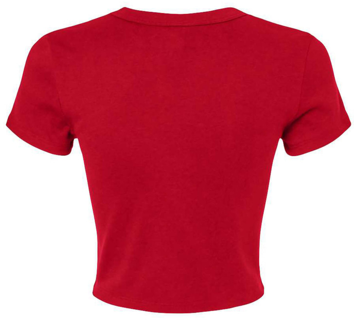 that Girl Embroidered Women's Baby Tee | Trendy Vibe Cool Awesome Sexy Micro Rib Crop T-Shirt, Red
