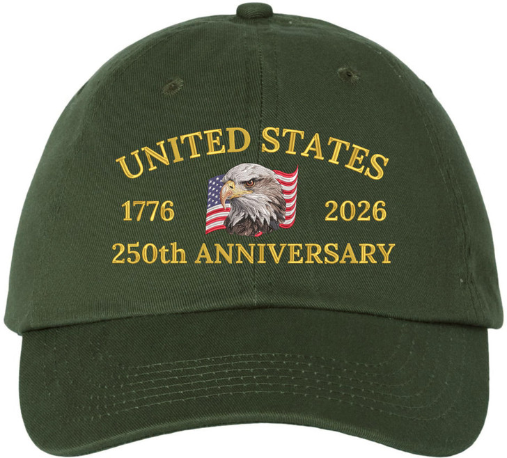 United States 250th Anniversary Low Profile Cap | 1776-2026 USA Bald Eagle Flag Country Baseball Dad Hat
