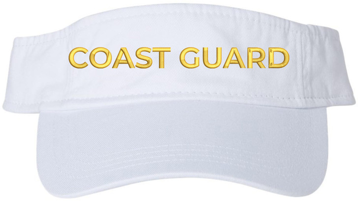 Coast Guard Embroidered Visor Cap | USA Army Patriotic 100% Cotton Sun Hat for Men & Women