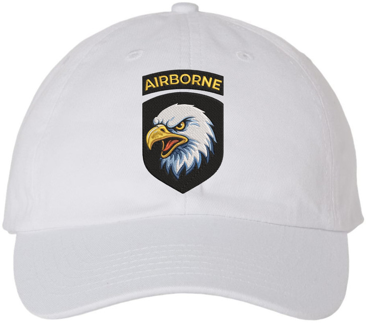 Airborne Eagle Embroidered Baseball Cap | USA Army Military Inspired Adjustable Dad Hat for Men & Women