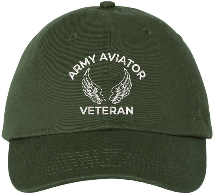 Army Aviator Veteran Embroidered Baseball Cap | USA Military Patriotic Aviation Adjustable 100% Cotton Hat