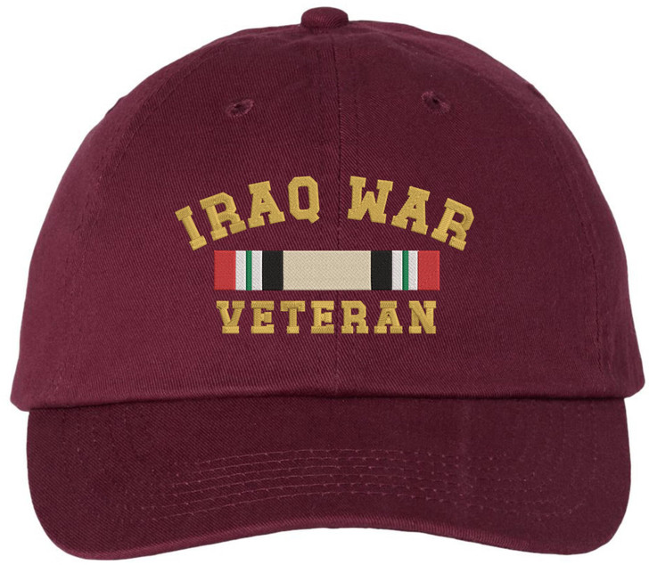 Iraq War Veteran Embroidered Baseball Cap | USA Military Army Patriotic 100% Cotton Adjustable Unisex Hat