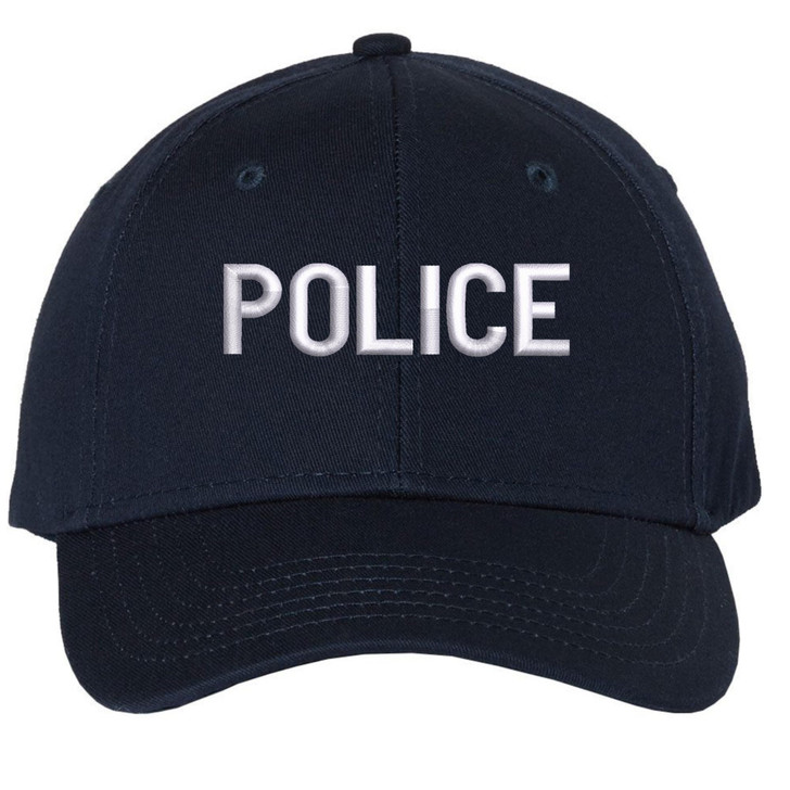 POLICE Embroidered Baseball Hat Structured Adjustable Uniform Cap for Guard, Officer, Policeman