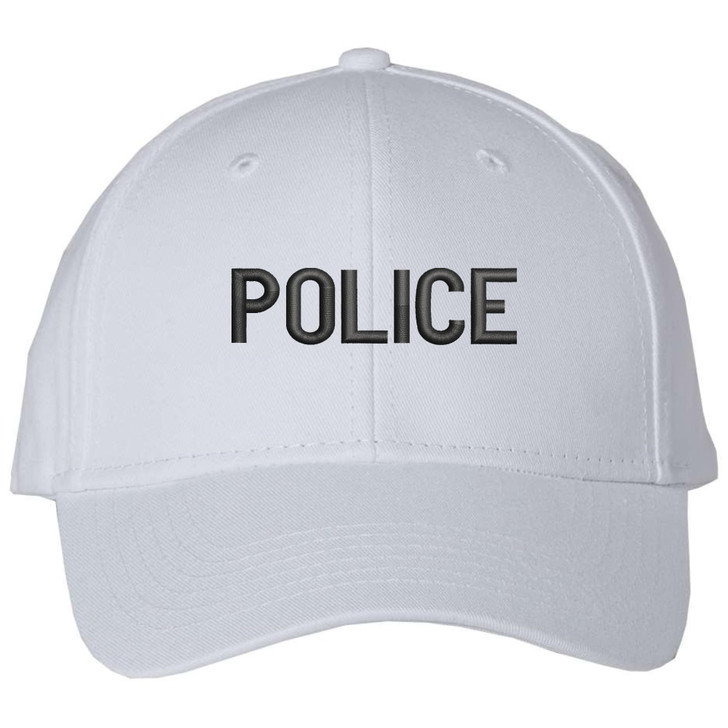POLICE Embroidered Baseball Hat Structured Adjustable Uniform Cap for Guard, Officer, Policeman