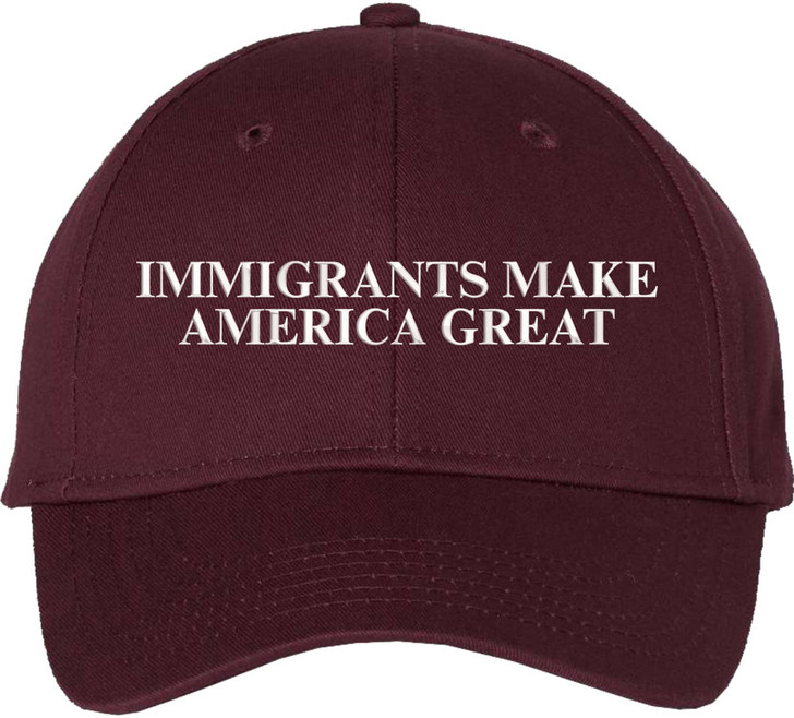 Immigrants Make America Great Embroidered Baseball Cap | Anti Racism, Anti Trump Narrative, Equality, Peace Hat