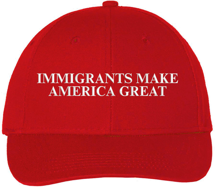 Immigrants Make America Great Embroidered Baseball Cap | Anti Racism, Anti Trump Narrative, Equality, Peace Hat