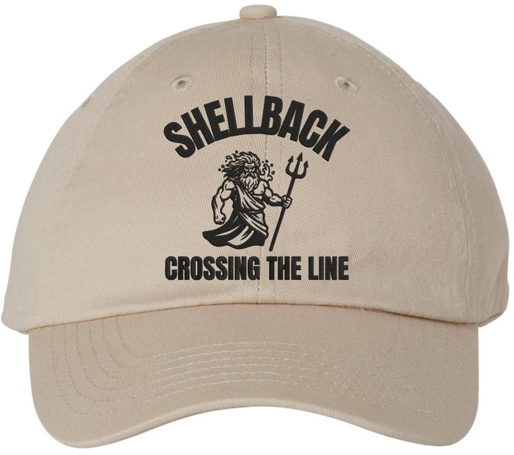 Shellback Crossing the Line Embroidered Baseball Cap US Navy King Neptune Adjustable Dad Hat