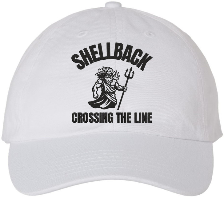 Shellback Crossing the Line Embroidered Baseball Cap US Navy King Neptune Adjustable Dad Hat
