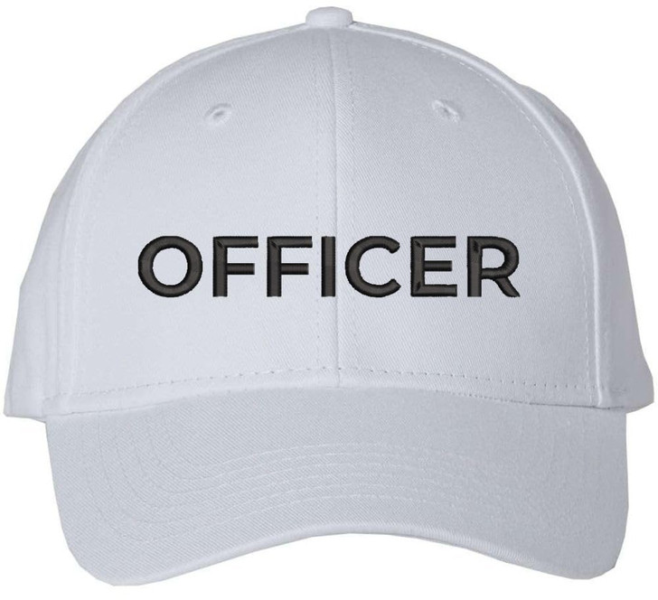 Officer Embroidered Baseball Cap | Hat for Police Military Captain Official | Structured with Hook & Loop Closure