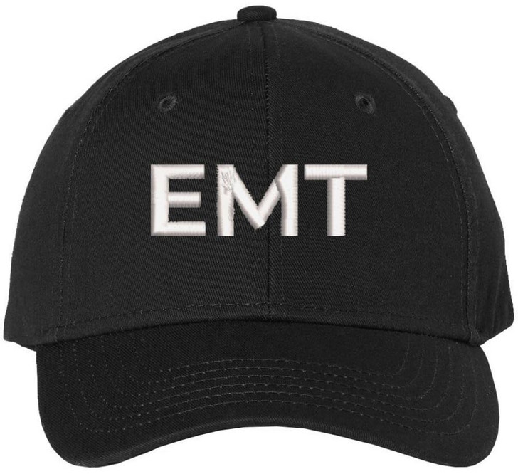 EMT Embroidered Text Baseball Cap | Emergency Medical Technician Paramedics Professional Hat | Structured