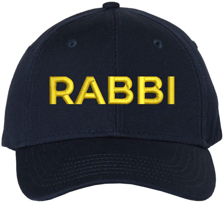 Rabbi Embroidered Baseball Cap | Text Spiritual Leader Torah Scholar Trip School Structured Adjustable Hat