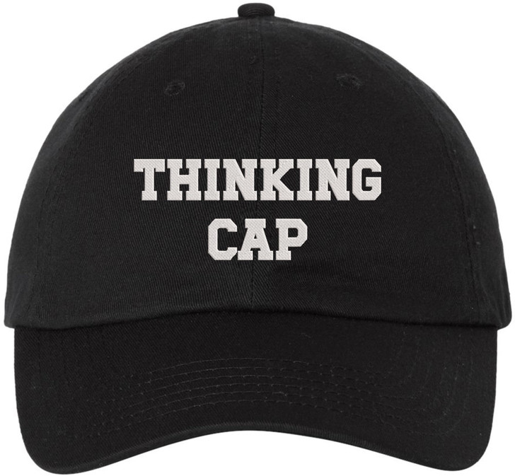 Thinking Cap Hat Funny Embroidered Dad Hat Humor Novelty Adjustable Baseball Cap