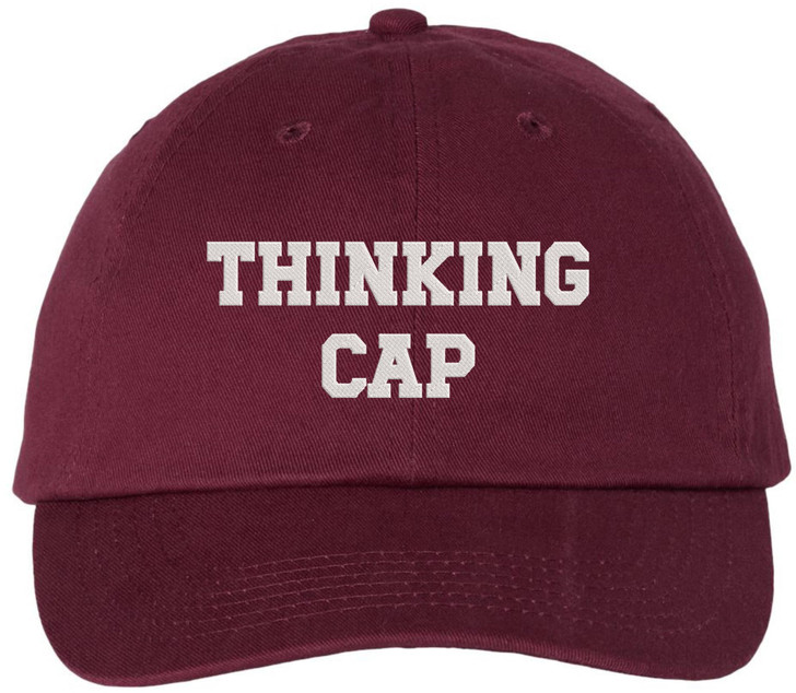 Thinking Cap Hat Funny Embroidered Dad Hat Humor Novelty Adjustable Baseball Cap