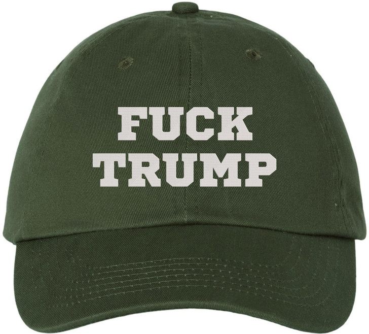 Fuck Trump Embroidered Dad Hat | Anti-Trump Adjustable Cotton Political Statement Baseball Cap
