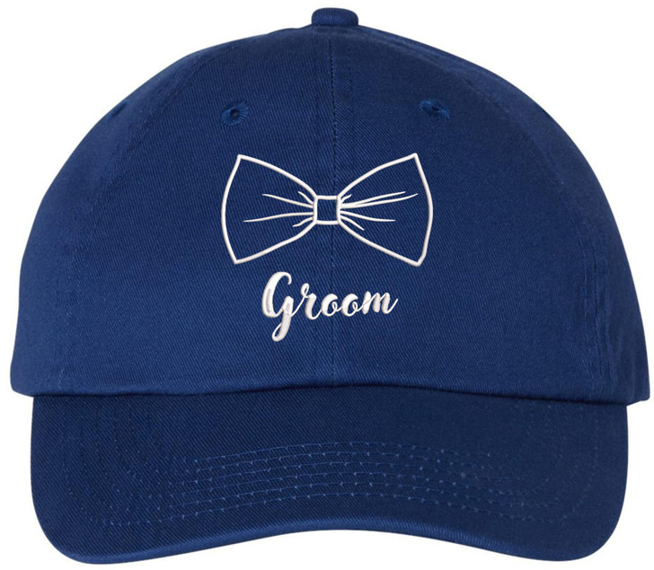 Groom Wedding Baseball Cap | Embroidered Bow Tie Design | Adjustable Snapback Hat for Bachelor Parties